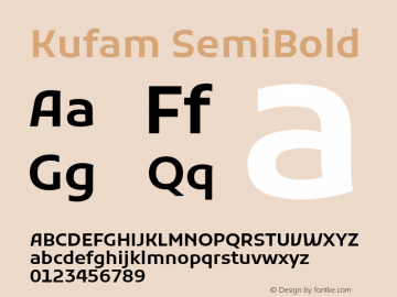 Kufam SemiBold Version 1.301; ttfautohint (v1.8.3)图片样张