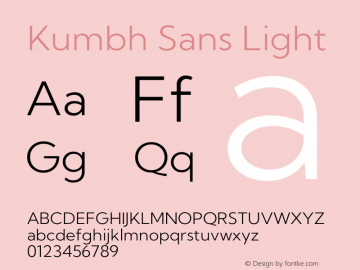 Kumbh Sans Light Version 1.003图片样张