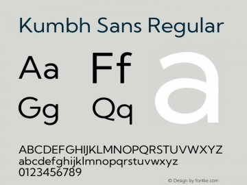 Kumbh Sans Regular Version 1.003图片样张