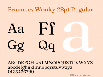 Fraunces Wonky 28pt Regular Version 1.000;[b76b70a41]图片样张