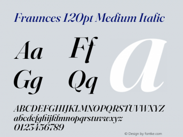 Fraunces 120pt Medium Italic Version 1.000;[b76b70a41]图片样张