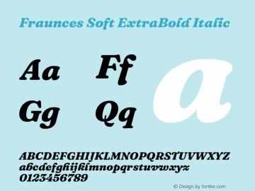 Fraunces Soft ExtraBold Italic Version 1.000;[b76b70a41]图片样张
