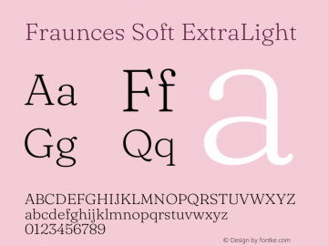 Fraunces Soft ExtraLight Version 1.000;[b76b70a41]图片样张