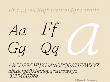 Fraunces Soft ExtraLight Italic Version 1.000;[b76b70a41]图片样张