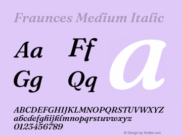 Fraunces Medium Italic Version 1.000;[b76b70a41]图片样张