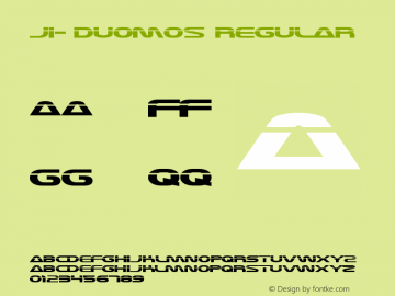 JI-Duomos Regular Macromedia Fontographer 4.1 4/3/2001 Font Sample
