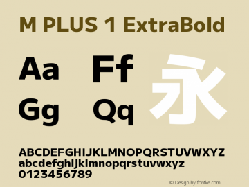 M PLUS 1 ExtraBold Version 1.001图片样张