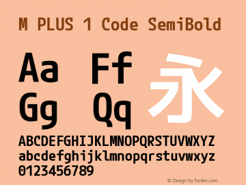 M PLUS 1 Code SemiBold Version 1.005图片样张