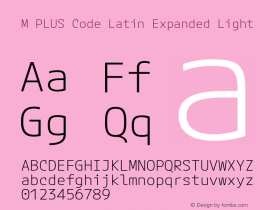 M PLUS Code Latin Expanded Light Version 1.005; ttfautohint (v1.8.3)图片样张
