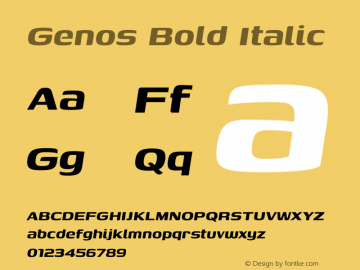 Genos Bold Italic Version 1.010图片样张
