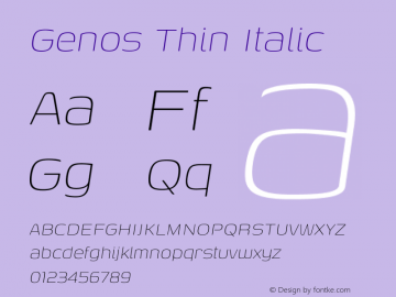 Genos Thin Italic Version 1.010图片样张