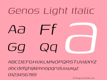 Genos Light Italic Version 1.010图片样张