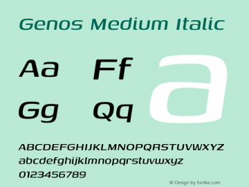 Genos Medium Italic Version 1.010图片样张