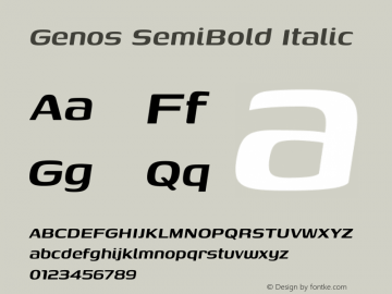 Genos SemiBold Italic Version 1.010图片样张