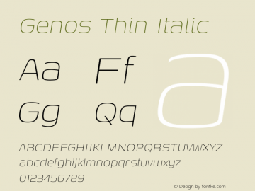 Genos Thin Italic Version 1.010图片样张