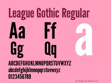 League Gothic Regular Version 2.001图片样张