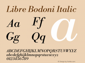 Libre Bodoni Italic Version 2.003图片样张