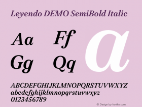 Leyendo DEMO SemiBold Italic Version 1.000图片样张