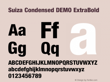 Suiza Condensed DEMO ExtraBold Version 10.006图片样张