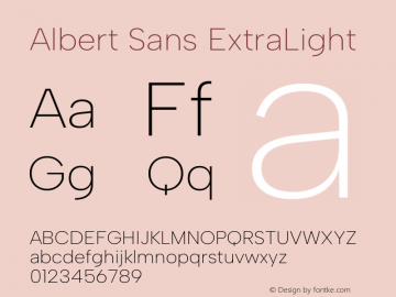 Albert Sans ExtraLight Version 1.025图片样张