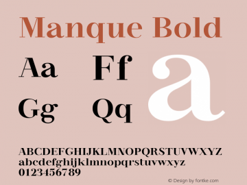 Manque Bold Version 1.000图片样张