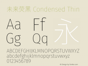 未来荧黑 Condensed Thin 图片样张