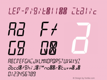 LED-Digit(11段) Italic Version 1.00;August 9, 2020图片样张