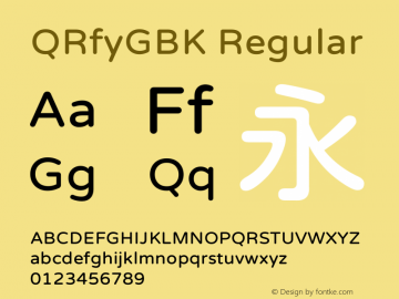 QR-粉圆GBK Regular Version 1.00;June 3, 2020;FontCreator 11.5.0.2427 32-bit图片样张