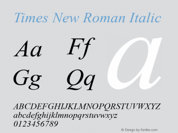 Times New Roman Italic Version 7.05图片样张