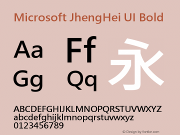 Microsoft JhengHei UI Bold Version 6.15图片样张