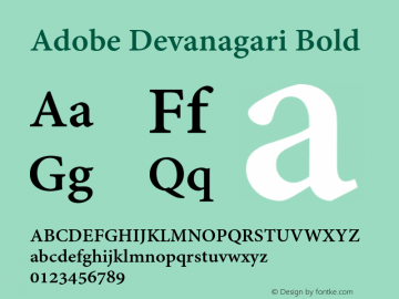 AdobeDevanagari-Bold Version 2.001;PS 2.000;hotconv 1.0.70;makeotf.lib2.5.5900图片样张