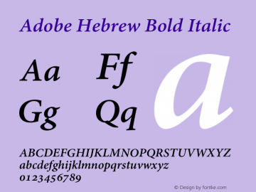 AdobeHebrew-BoldItalic Version 1.062图片样张