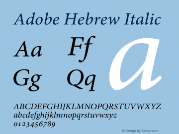 AdobeHebrew-Italic Version 1.062图片样张