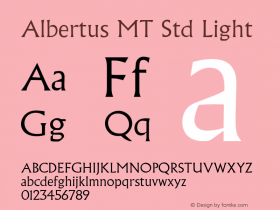 AlbertusMTStd-Light Version 2.086;PS 005.000;hotconv 1.0.67;makeotf.lib2.5.33168图片样张