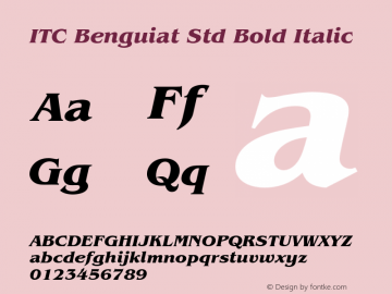 BenguiatStd-BoldItalic Version 2.082;PS 005.000;hotconv 1.0.67;makeotf.lib2.5.33168图片样张