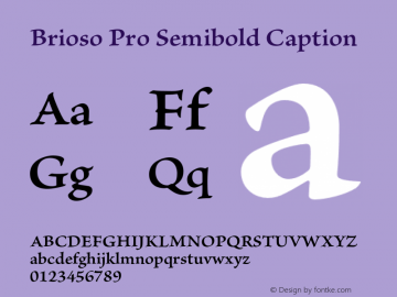 BriosoPro-SemiboldCapt Version 2.100;PS 2.000;hotconv 1.0.67;makeotf.lib2.5.33168图片样张