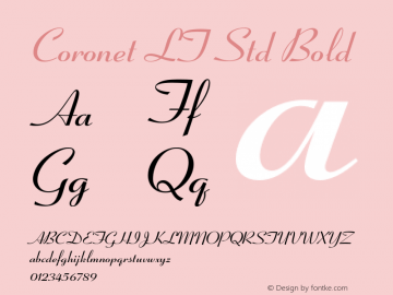 CoronetLTStd-Bold Version 2.071;PS 005.000;hotconv 1.0.67;makeotf.lib2.5.33168图片样张