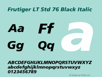 FrutigerLTStd-BlackItalic Version 2.101;PS 005.000;hotconv 1.0.67;makeotf.lib2.5.33168图片样张