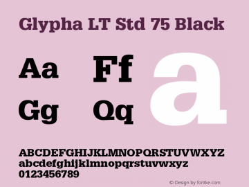 GlyphaLTStd-Black Version 2.106;PS 005.000;hotconv 1.0.67;makeotf.lib2.5.33168图片样张