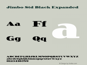 JimboStd-BlackExpanded Version 2.077;PS 002.000;hotconv 1.0.67;makeotf.lib2.5.33168图片样张