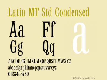 LatinMTStd-Condensed Version 2.096;PS 005.000;hotconv 1.0.67;makeotf.lib2.5.33168图片样张