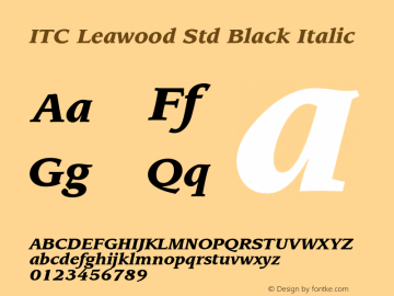 LeawoodStd-BlackItalic Version 2.082;PS 005.000;hotconv 1.0.67;makeotf.lib2.5.33168图片样张