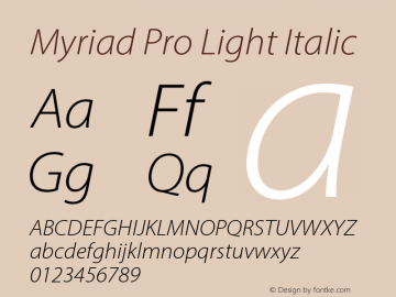 MyriadPro-LightIt Version 2.115;PS 2.000;hotconv 1.0.81;makeotf.lib2.5.63406图片样张