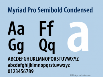 MyriadPro-SemiboldCond Version 2.115;PS 2.000;hotconv 1.0.81;makeotf.lib2.5.63406图片样张