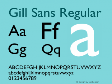 Gill Sans Regular 3 Font Sample