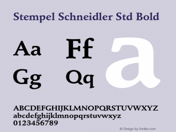 StempelSchneidlerStd-Bold Version 2.086;PS 005.000;hotconv 1.0.67;makeotf.lib2.5.33168图片样张