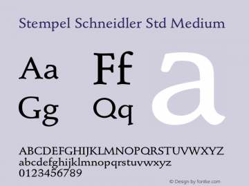 StempelSchneidlerStd-Medium Version 2.086;PS 005.000;hotconv 1.0.67;makeotf.lib2.5.33168图片样张