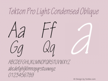 TektonPro-LightCondObl Version 2.073;PS 2.000;hotconv 1.0.70;makeotf.lib2.5.5900图片样张