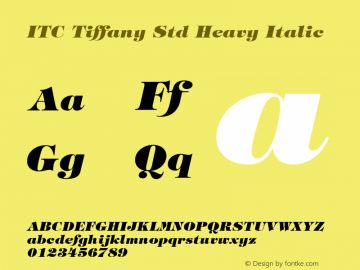 TiffanyStd-HeavyItalic Version 2.097;PS 005.000;hotconv 1.0.67;makeotf.lib2.5.33168图片样张