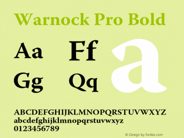 WarnockPro-Bold Version 2.140;PS 2.000;hotconv 1.0.70;makeotf.lib2.5.5900图片样张